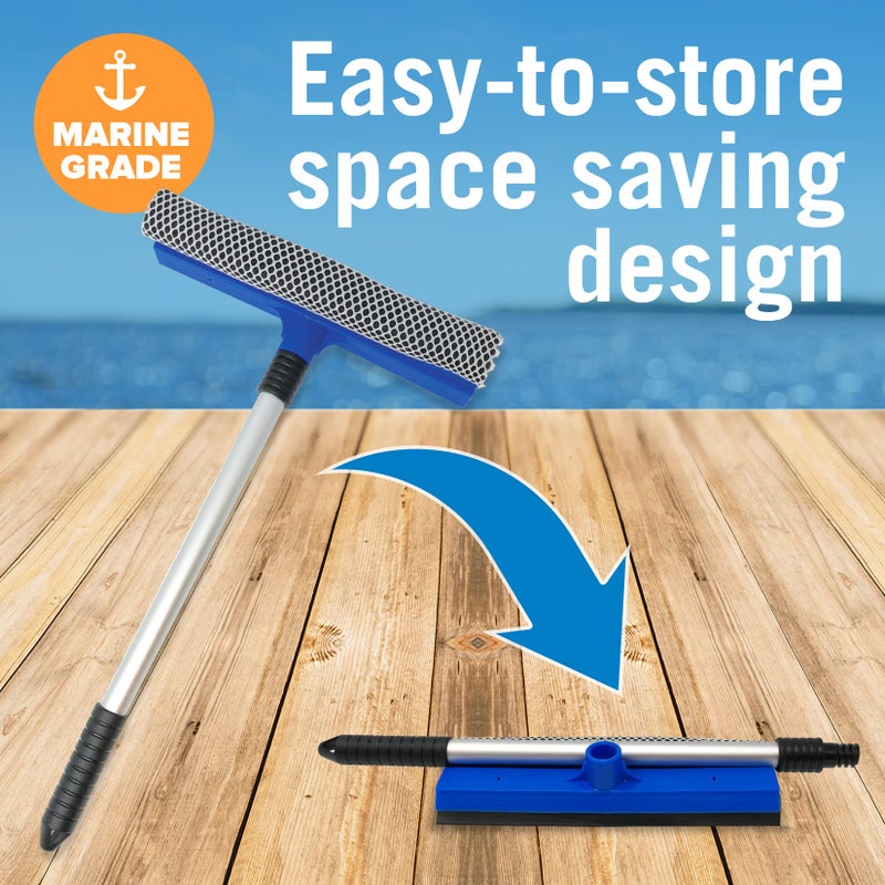 Better Boat Window Squeegee with Long Handle and Scrubber, for Car, Boat, RV Windows, Windshields, and Shower Glass Doors, Cleaning Tool with Large Sponge - Image 5
